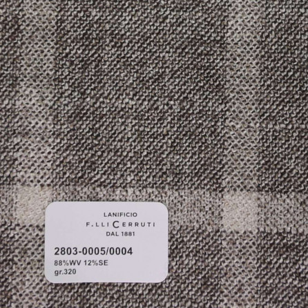 2803-0005/0004 Cerruti Lanificio - Vải Suit 100% Wool - Xám Caro
